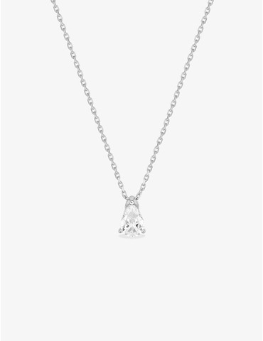 Collier taille poire Or Blanc diamant synthétique 0,70 ct