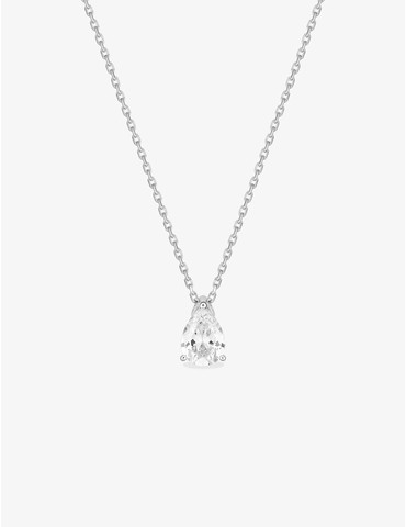 Collier taille poire Or Blanc diamant synthétique 1,00 ct