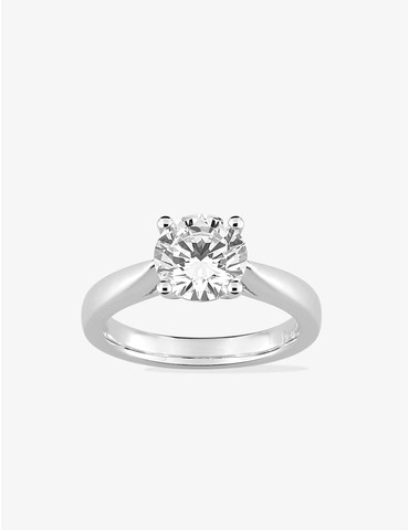 Solitaire Or Blanc diamant synthétique 2,00 ct