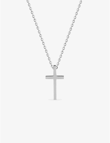 Collier croix acier