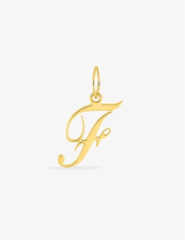 Pendentif lettre F anglaise or jaune 375‰