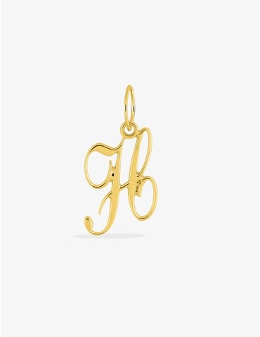 Pendentif lettre H anglaise or jaune 375‰