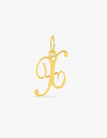 Pendentif lettre X anglaise or jaune 375‰