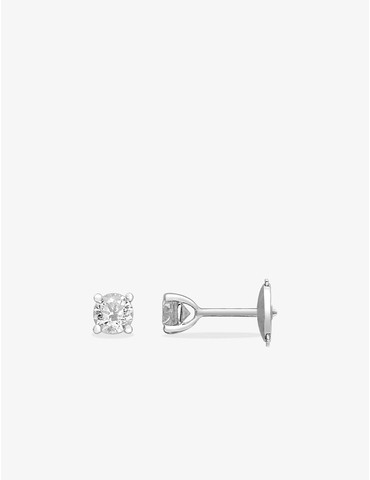 Boucles d'oreilles Or Blanc et diamants synthétiques 2 x 0,30 ct