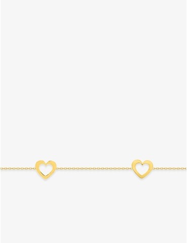 Bracelet fantaisie cœur or jaune 375 ‰