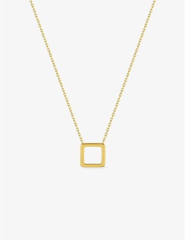 Collier motif carré or jaune 375 ‰