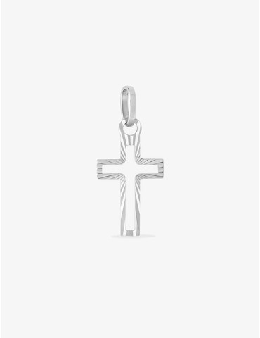 Pendentif croix ajourée or blanc 750 ‰