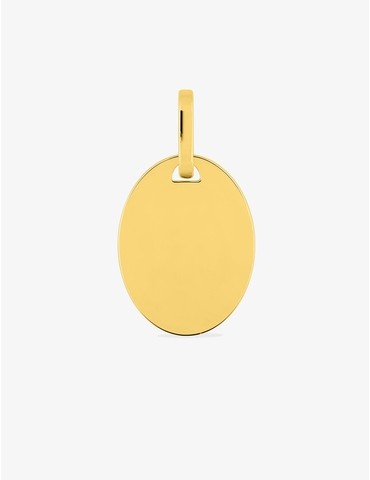 Pendentif plaque ovale or jaune 750 ‰