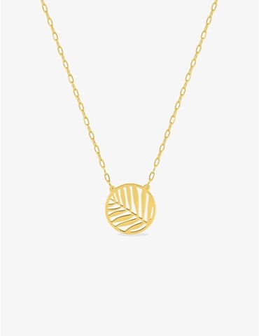 Collier cercle feuille or jaune 375‰