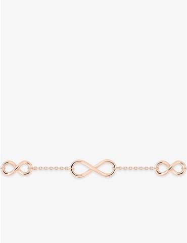 Bracelet motifs infini plaqué or rose