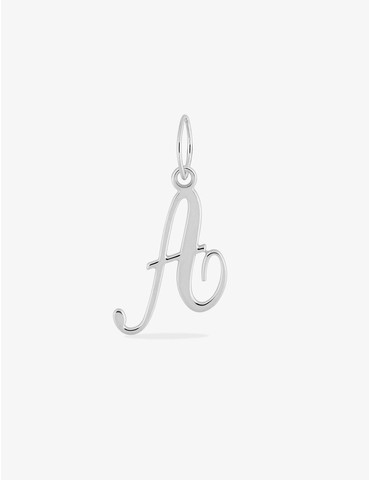 Pendentif lettre A anglaise or blanc 750‰